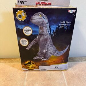Disguise Jurassic World Inflatable Dinosaur Costume - Gray and Blue